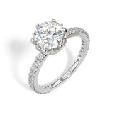 Six Prong Engagement Ring with Marquise and Round Diamond Accents by Allure
